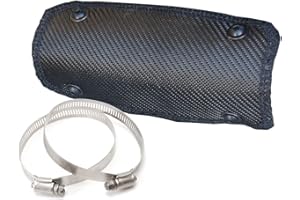 Design Engineering 010496 ONYX Series 4" x 8" Pipe Heat Shield with Stainless Steel Clamps