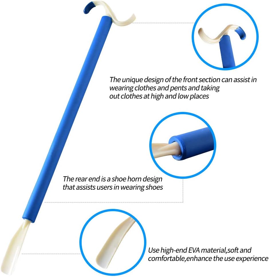 Dressing Stick Aid and Shoe Horn, 2-in-1 Tool,for Disability Aid for Daily Independent Living: Health & Personal Care