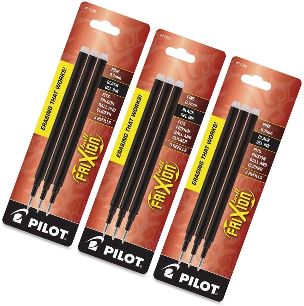 PILOT FriXion Gel Ink Refills for Erasable Pens Fine Point 77330 3Pack