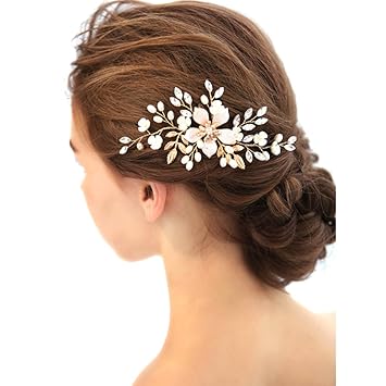 Amazon Com Meiysh Handmade Gold Bridal Hair Combs Wedding
