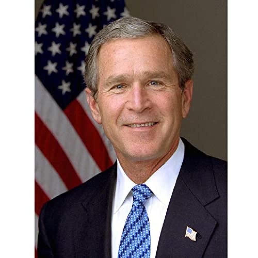 Artery8 Draper Portrait US President George Walker Bush Photo Art Print Canvas Premium Wall Decor Poster Mural
