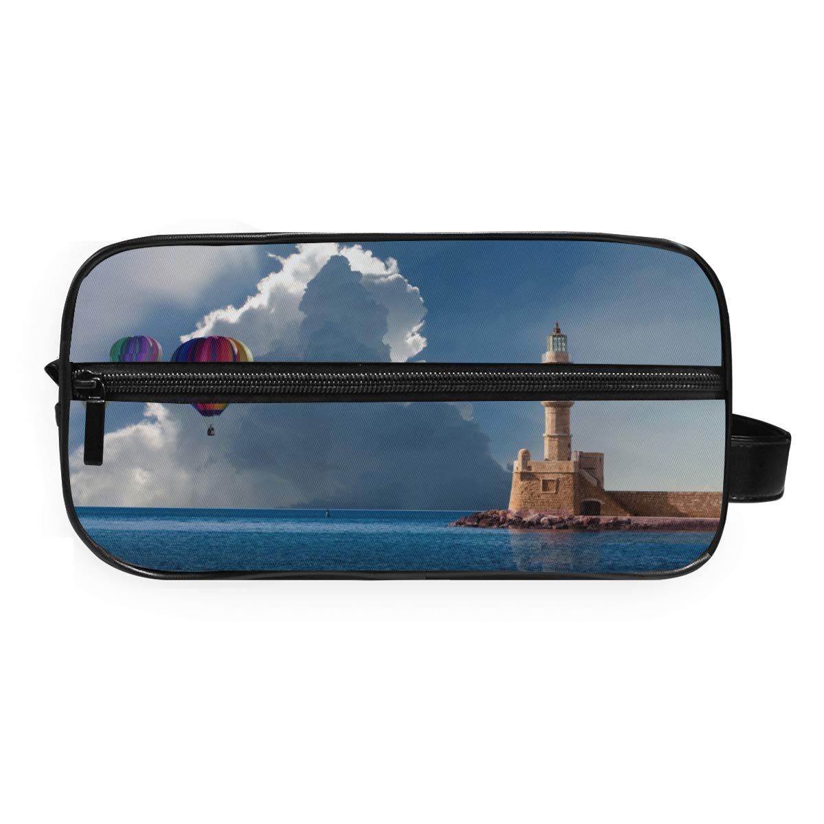 MONTOJ Toiletry Bag Storage Bag Cosmetic Bag Balloon Lighthouse Makeup Bag Wash Gargle Bag for Travelling&Home