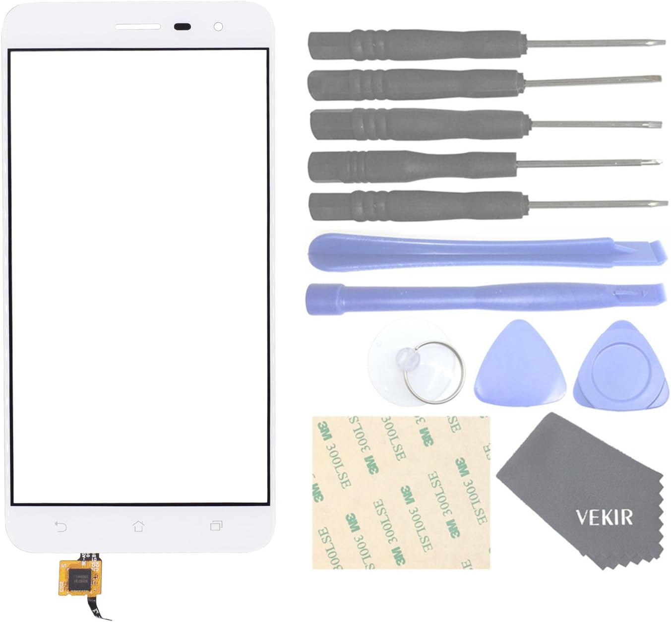 Amazon Com Vekir Cell Phones Replacement Parts For Asus Zenfone 3 Ze552kl Touch Screen Glass Panel White