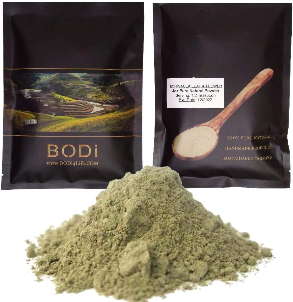 bodi : Echinacea Purpurea Leaf & Flower Powder - 100% Pure Natural Chemical Free (4 8 16 32 oz) (8 oz)