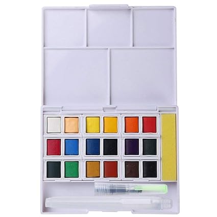 Callistee 18 Assorted Watercolor Paint Set Watercolors Pocket Field Sketch Box Sets