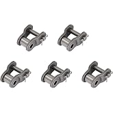 FOCMKEAS 5PCS Roller Chain Offset Half Link #35, 3/8 Inch Pitch | Carbon Steel Crank Link, Standard Chain End Connector Split Links for 06C Chain