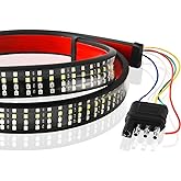 LED Truck Tailgate Light Bar, KaiDengZhe 48 Inch Quad Row Tail Light Bar 5 Function Red Brake White Backup Reverse Red Turn S