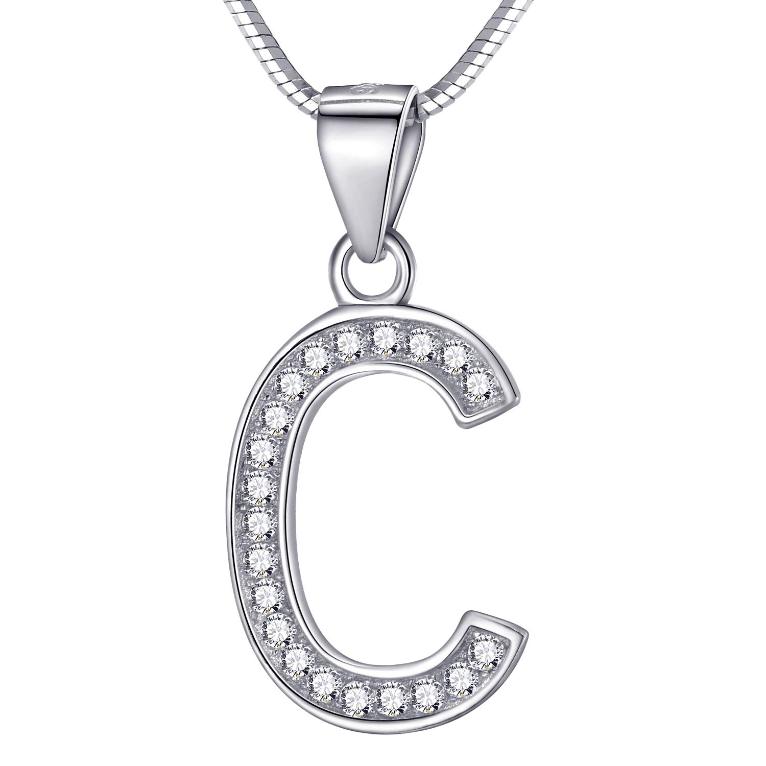 Morella Women's Letter Necklace Necklace and Pendant Letter C - 925 Sterling Silver Rhodium Plated – 45 cm Long — image 1