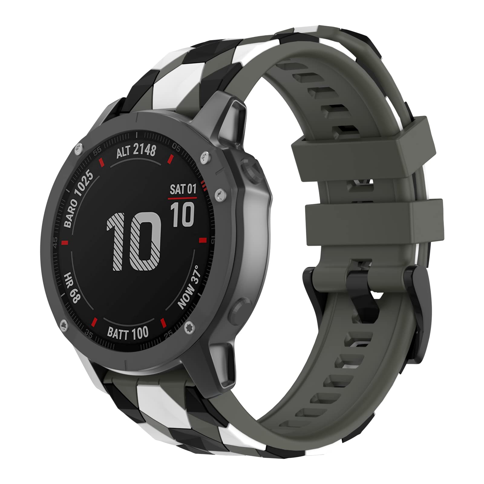 OVERSTEP Compatible for Garmin Fenix 7，22mm Width Soft Silicone Replacement Band Watch Strap for Fenix 7/Fenix 6/Fenix 6 Pro/Fenix 5/Fenix 5 Plus/Forerunner 935/Forerunner945