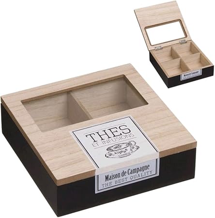 Caja De Te Tapa Cristal: Amazon.es: Hogar