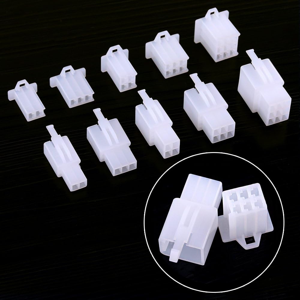 Glarks 700Pcs 2.8mm 2 3 4 6 9 Pin Plug Housing Pin Header Crimp Electrical Wire Terminals Connector and 30 Sets 4mm Car Motorcycle Bullet Terminal Assortment Kit for Motorcycle Bike - Image 5