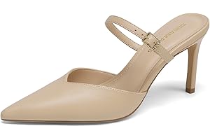 DREAM PAIRS Womens Closed Toe High Heels Mules Ankle Strap Stiletto Pointed Pumps Shoes Wedding Work Office Sexy Fashion Heel