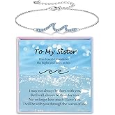YBISNAIRE Gifts for Women Friend Bestie Sister Daughter Granddaughter Niece, Silver Wave Bracelet Gift for Woman Birthday Gifts, The Waves of Life We've Through Together Gift for Christmas