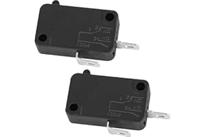QTCIAL 2-Pack KW7-0 Micro Switch, Replacement for Air Fryer XL, Power XL, Vortex, Microswitches for Microwave Oven & Induction Cooker - Normally Open, 16A 125V/250V, 2Pins 1NO 1NC