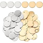PH PandaHall 304 Stainless Steel Stamping Blanks,Round Charms Metal Blank Stamping Tag Pendants for Engraving Necklace Making
