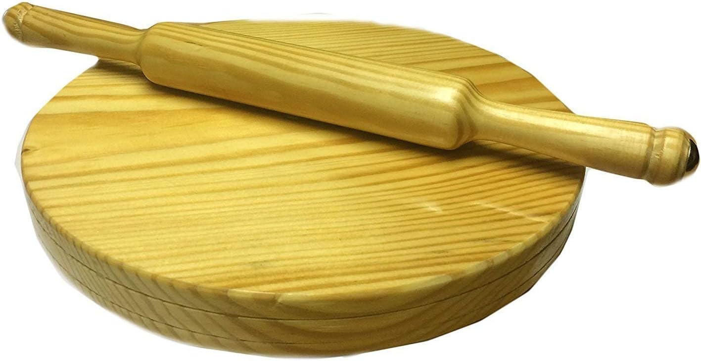 Nygt Handmade Wooden Round Polpat Roti Roller Chakla Belan Indian Rolling Pin 9 Inches Yellow Amazon De Home Kitchen