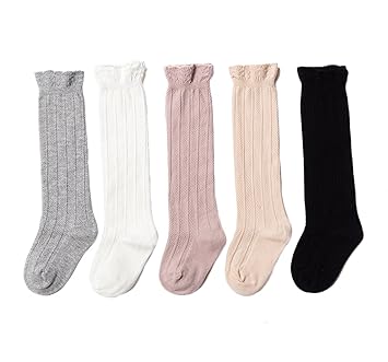 Amazon Anbaby 5足組 幼児および幼児かわいい ハイソックス 靴下