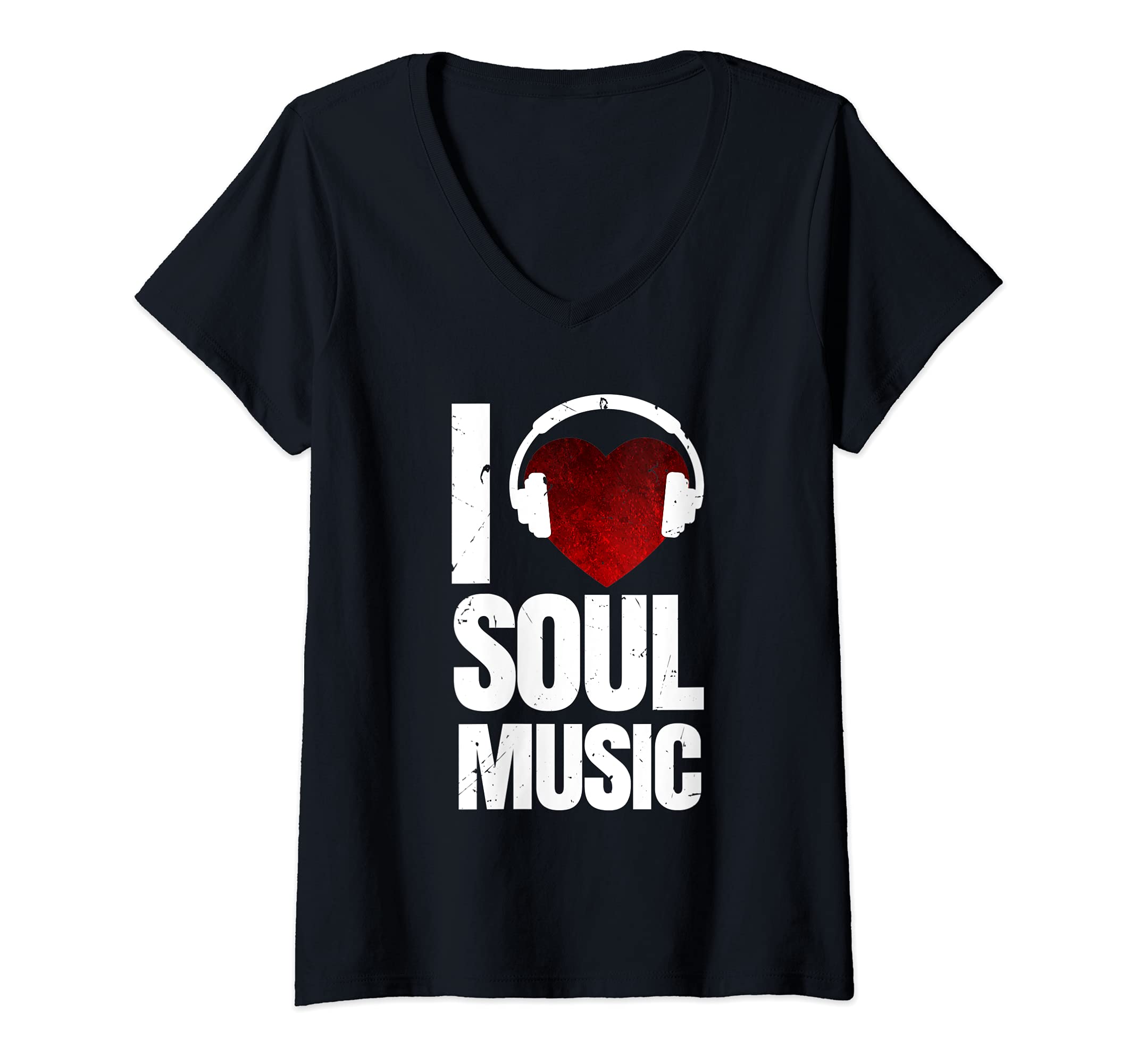 Womens Funk Apparel Vintage 70s costume for Music Lovers Rare Soul V-Neck T-Shirt