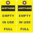 Full, in Use, Empty Cylinder Tags - Gas Tank Label - Pack of 25 (Acetylene)