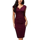 Miusol Women's Vintage Slim Style Sleeveless Business Pencil Dress