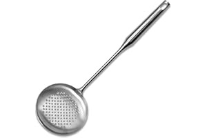 Starfrit Stainless Steel 14.8'' Asian Style Skimmer - Perfect for Wok Cooking, Broths and Noodles
