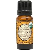 US Organic 100% Pure Patchouli Essential Oil - USDA Certified Organic, Steam Distilled - W/Euro droppers (More Size Variations Available) (10 ml / .33 fl oz)