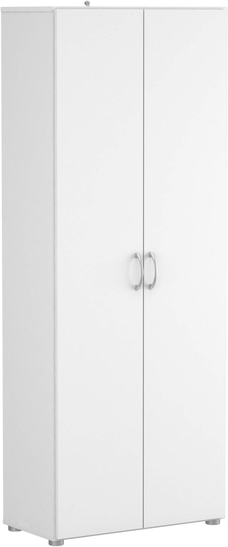 Demeyere 2-Door 3-Shelf Multi Function Wardrobe 'COBI', Wood, White, 68x34x175 cm