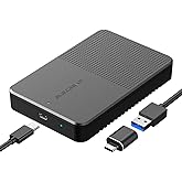 ElecGear USB C 3.1 Gen2 External Disk Enclosure for 7mm to 15mm 2.5-inch SATA Hard Drive, Portable Caddy Case Converter for T