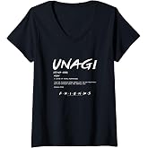 Womens Friends Unagi Definition TV Show V-Neck T-Shirt