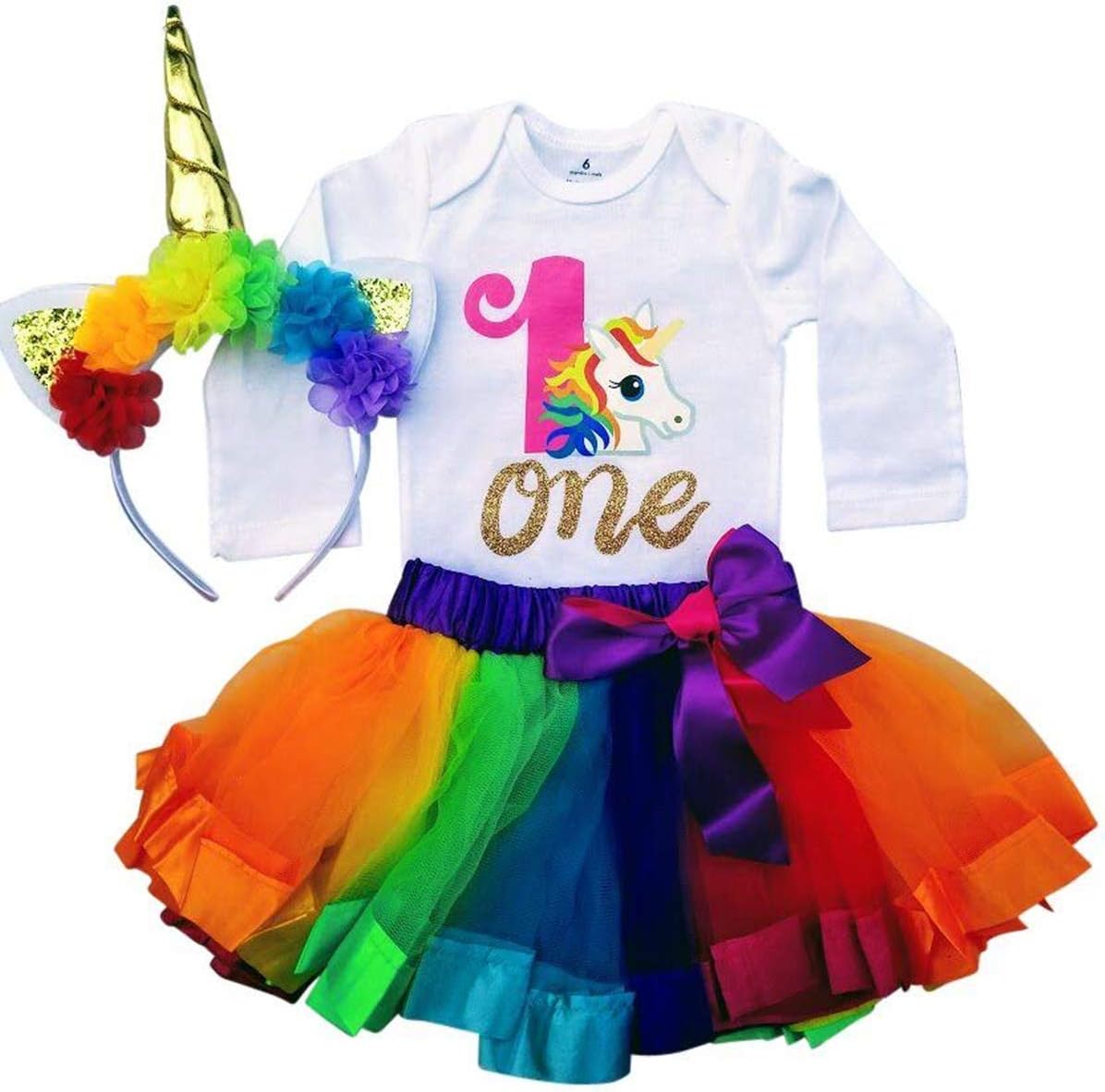 1st Birthday Outfit Baby Girl Tutu - Unicorn