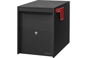 Adoorn Lockable Post Mount Mailbox | Large Size - Anti-Theft Locking Mailbox, 15.5" H x 12" W x 18.5" D, Weatherproof Mailboxes for Outside The House
