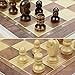 Wooden Chess and Checkers Set with Portable Folding Interior Storage Checkers Board Game Pocket Checkers Game Set and Travel Chess board(10