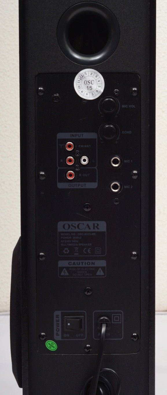 oscar 2.0 tower bluetooth speaker with karaoke