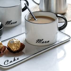 wknbb Taza De Cerámica Minimalista Nórdica Cuchara Tazas De Té De La