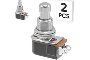 2-Pack Momentary Foot Switch, Off-(ON) SPST 2Pin 12mm/0.47" Normally Open Soft Touch Heavy Duty Stomp Box Push Button Footswi