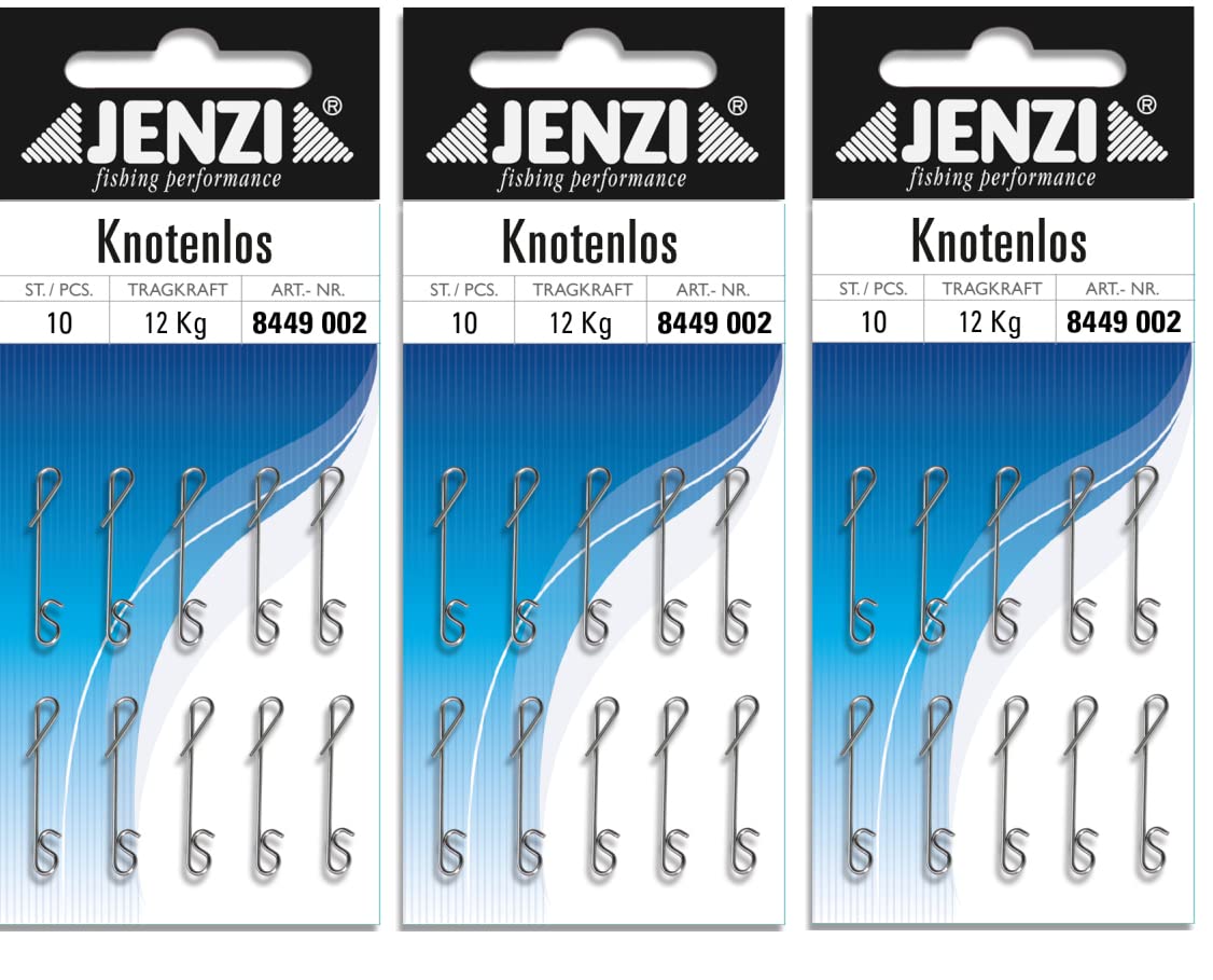 30 Pieces Jenzi knot-free line binder, fine, 12 kg (3 x Pack of 10)