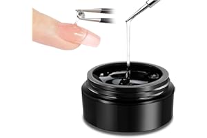 HiLemon Nail Rhinestone Glue Gel, Nail Gem Glue for Nail Art, Clear Adhesive for Small Diamonds Gems Crystals trinkets, Gift for Girls, UV/LED lamp Needed (Strong Adhesive Gel, 5ml)