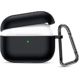 Sceva Silicone Shock Proof Protection Carrying Bag Cover for AirPod Pro Wireless with Silicone Anti-Lost Strap Loop String Rope Cord Compatible for Airpod Pro(Black)