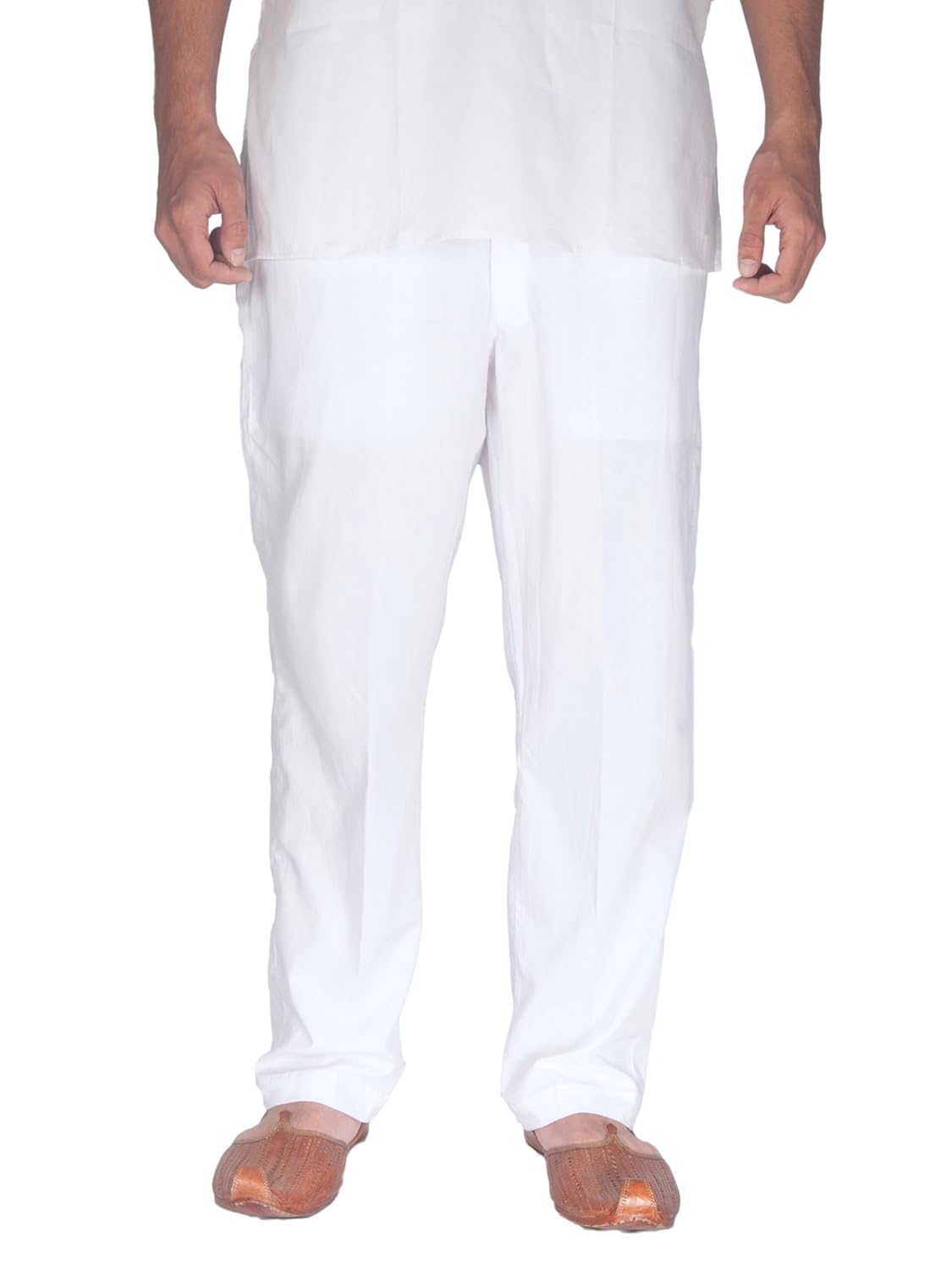 rajubhai hargovindas white men's elastic pyjama | 2 side pockets and elastic waist