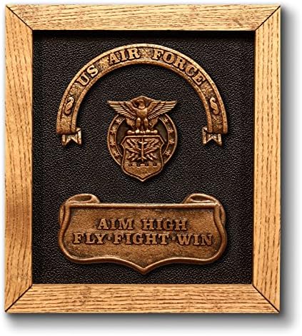US Air Force Plaque - includes official United States Air Force badge & motto. Magnificent handmade military present or gift - Recruit / Birthday / Fathers Day / Christmas etc