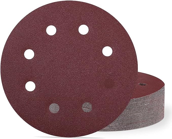 40Pcs 7 Inch Drywall Sander Sandpaper 80 Grit Sanding Discs, Wall Sander Disc 180mm Long Neck Sander Pads for Walls(8 Holes) — image 1