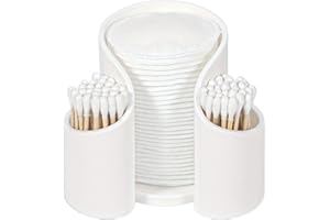 Qtips Holder Dispenser – Travel Desktop Vanity Organizer, Safe Tasteless Storage Case for Cotton Swabs, DentalFloss, Cotton P