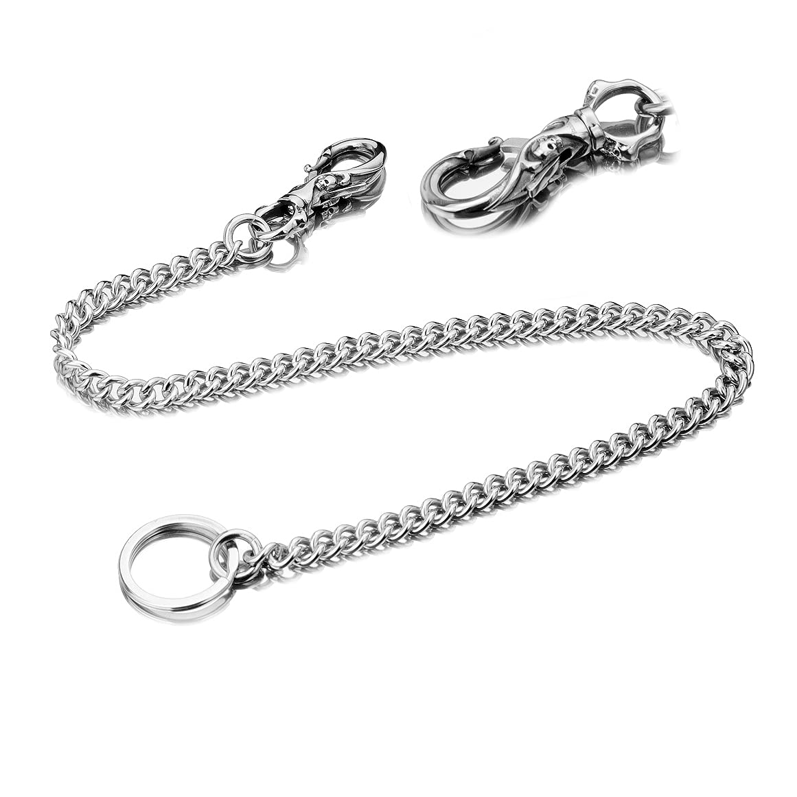 Photo 1 of ***Missing the hook***TIASRI Skeleton Punk Wallet Chain,Wallet Long Purse Key Chain with Chain for Biker Trucker Motorcycle Pants Jean,100% Stainless Steel Never Rust,Never Fade(With Chain)