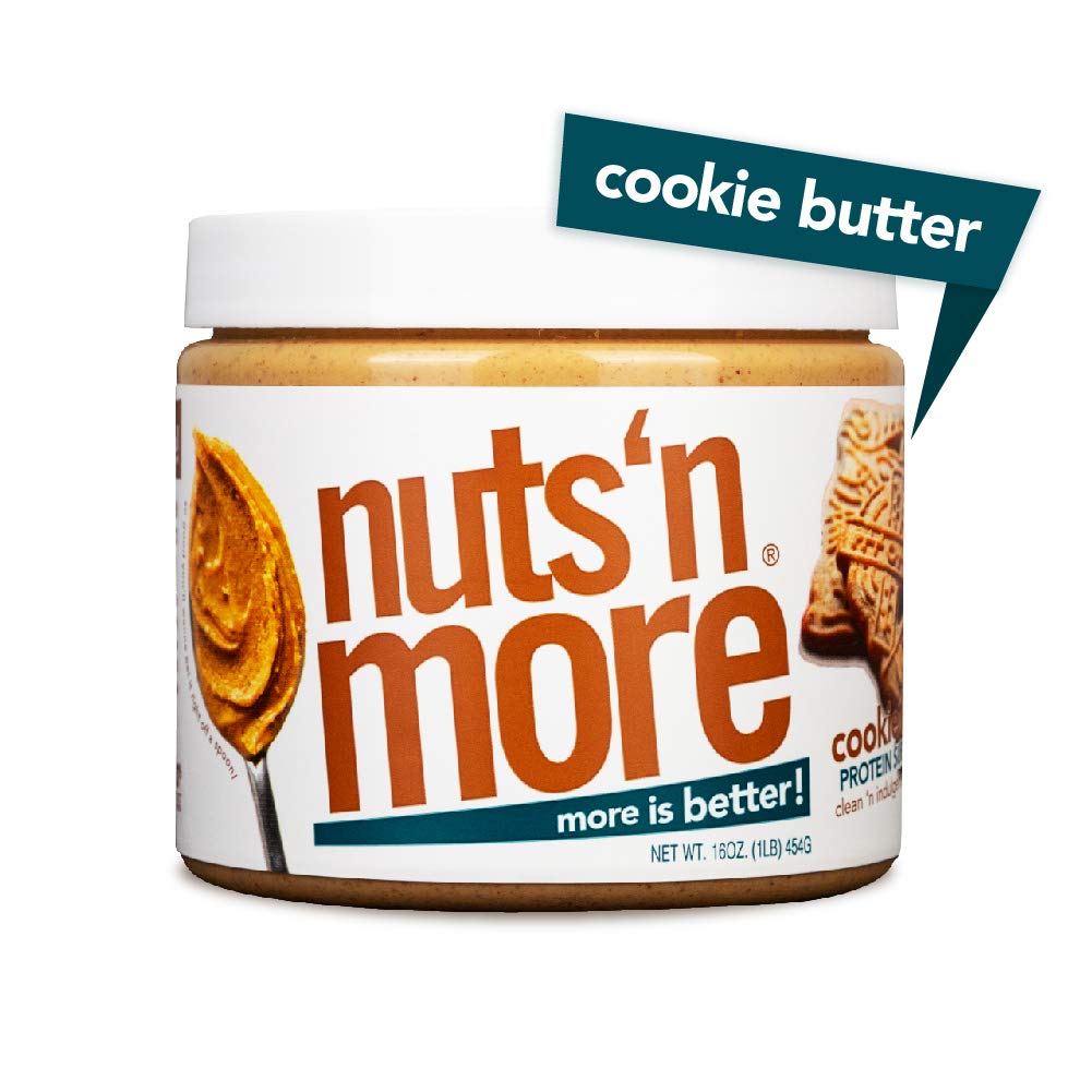Nuts 'N More Cookie Butter Peanut Spread, All Natural High Protein Nut Butter Healthy Snack, Omega 3’s and Antioxidants, Low Carb, Low Sugar, Gluten-Free, Non-GMO, Preservative Free, 16 oz Jar