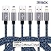 Everdigi iPhone Cable, 3Pack 3FT Lightning to USB Charger Cable Charging Cord Compatible with iPhone 7/ 7 Plus/ SE/ 6s/ 6 /6 Plus/ 6s Plus/ 5s/ 5c/ 5/ iPad Air/ Mini/ iPod Nano/ Touch (Black &Blue)