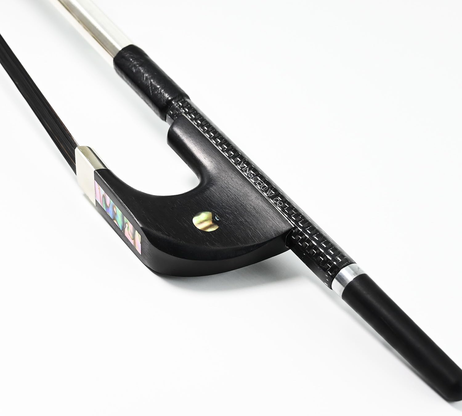VINGOBOW New Full Size Top Model, Carbon Bass Bow - Black Horsehair German Bass Bow - Art No.200BGB