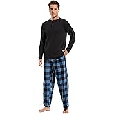 DG Hill Pajama Pants Men - Flannel Pajama Pants Fleece PJS Sets Cotton Top - Mens Pajama Set PJ Sleep Pant Loungewear Sets