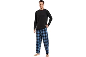DG Hill Pajama Pants Men - Flannel Pajama Pants Fleece PJS Sets Cotton Top - Mens Pajama Set PJ Sleep Pant Loungewear Sets