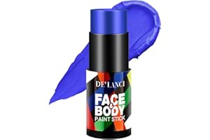 LA CATRINA DE'LANCI Blue Face Paint Stick, Full-coverage Sports Face Body Paint Football Foundation Makeup, Professional Halloween Clown Joker Zombie Vampire Cosplay Special Effects Costume Eye Black Stick