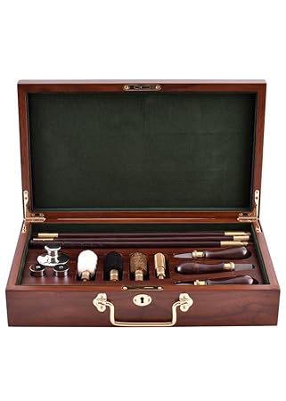 Premium Reinigungsset für Flinten in Holzschatulle Kaliber 12 Deluxe-Ausführung Waffenreinigungsset Putzset